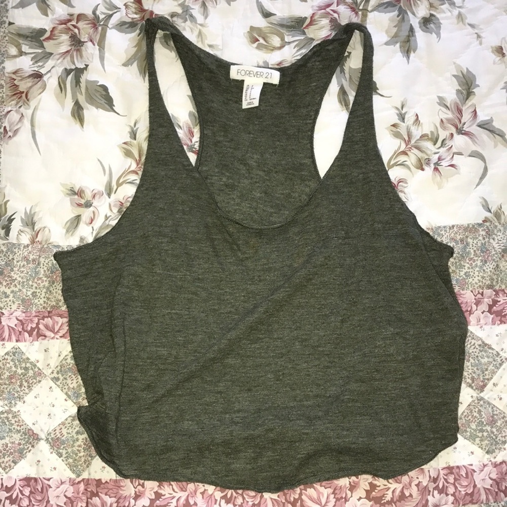 Forever 21 racerback olive green tank top!
